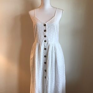 white eyelet midi dress size large